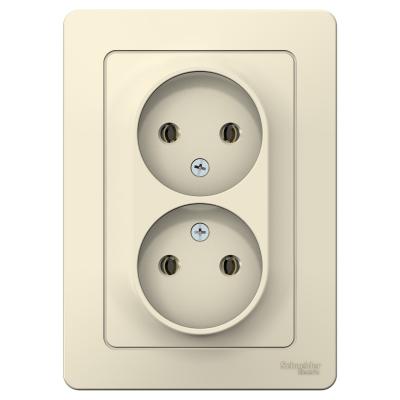 Розетка SYSTEME ELECTRIC Blanca двойная молочный BLNRS000022
