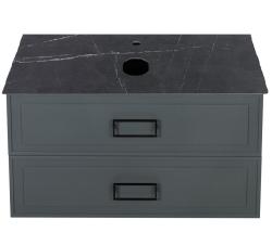 Тумба LA FENICE Cubo Twin 100 серо-зеленый Granit Black Olive Light Lappato