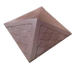 Колпак на столб забора Чешуя шоколад 390*390 мм