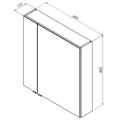 Зеркальный шкаф AQUANET Алвита New дуб велингтон 80*85 см