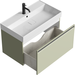 Тумба с раковиной AQWELLA Pure 80 шалфей зеленый