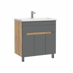 Тумба с раковиной RUVANN Nika 80 графит