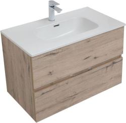 Тумба с раковиной AQUANET Алвита New 80 подвесная дуб велингтон