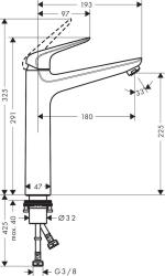 Смеситель для умывальника HANSGROHE Novus 230 71124000