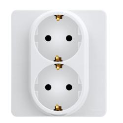 Розетка сетевая LEGRAND Inspiria с заземлением двойная белый 673750