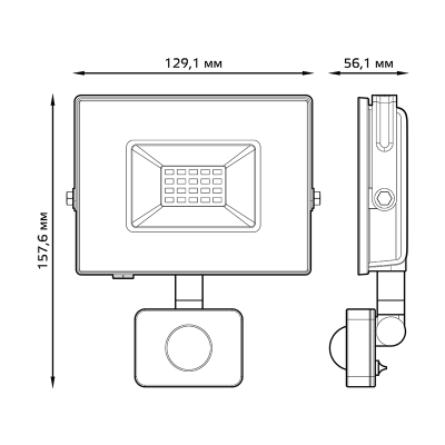 Прожектор LED GAUSS 30W черный 628511330