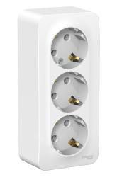 Розетка SYSTEME ELECTRIC Blanca тройная с заземлением белый BLNRA010311