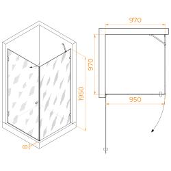 Душевое ограждение RGW НО-034 100*100 см