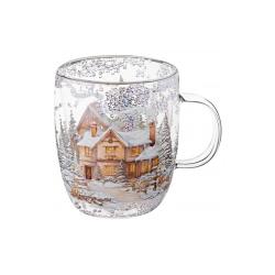 (АКЦИЯ) Кружка 410мл с дв. стенками Накануне рождества /Lefard/
