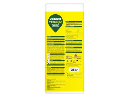 Штукатурка VETONIT ТТ 30 light 25 кг
