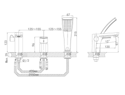 Смеситель на борт ванны D&K Berlin Freie DA1434901
