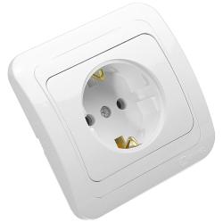 Розетка сетевая MAKEL Mimoza с заземлением белый 12028