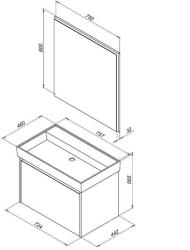Тумба с раковиной AQUANET Nova Lite 75 1 ящик дуб рустикальный 