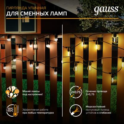 Гирлянда Нить GAUSS 1 режим 8 м