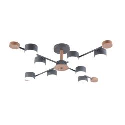 Люстра ЛАЙТ СФЕРА GX3751-8 Bk+wood Черный, дерево