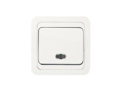 Выключатель MAKEL Mimoza 1 клавиша с подсветкой белый 12021