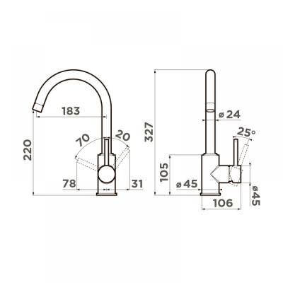 Смеситель для кухни OMOIKIRI Shinagawa-BL-P 4974106 Смеситель для кухни OMOIKIRI Shinagawa-BL-P 4974106