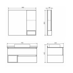 Тумба с раковиной COMFORTY Прага 90 