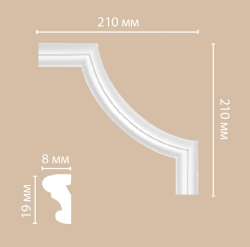 Угловой элемент DECOMASTER 210*210*8 мм 97100-2