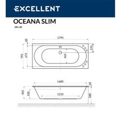 Ванна акриловая EXCELLENT Oceana Slim 180