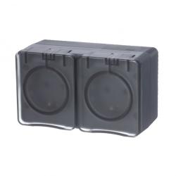 Розетка SYSTEME ELECTRIC Atlas design Profi54 двойная антрацит ATN544026