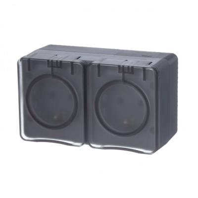 Розетка SYSTEME ELECTRIC Atlas design Profi54 двойная антрацит ATN544026