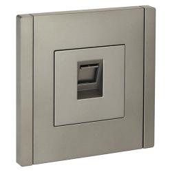 Розетка компьютерная IEK Forte&Piano RJ45 сталь FP-K10-1-K46