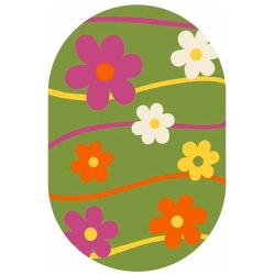 Ковер CRYSTAL 1021 GREEN овал размер 1,6*2,3 м 