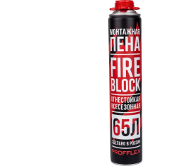 Пена монтажная PROFFLEX Fire Block огнестойкая 850 мл