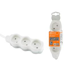 Удлинитель TDM Люкс 3 гнезда серый 1,5 м