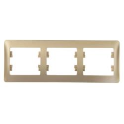 Рамка SYSTEME ELECTRIC Glossa 3 поста горизонтальная титан GSL000403