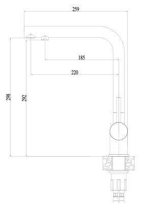 Смеситель для кухни GRANULA Базальт 2305