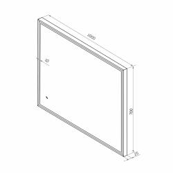 Зеркало КОНТИНЕНТ Stage Black Led 100*70