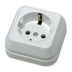 Розетка сетевая MAKEL с заземлением белый 45108