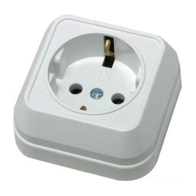 Розетка сетевая MAKEL с заземлением белый 45108