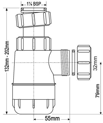 Сифон бутылочный MCALPINE MRW2-NW