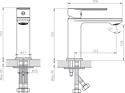 Смеситель для умывальника RUSH A306-01-11 