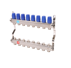 Коллектор нержавеющий MVI 8 выходов 1*3/4" EK MS.408.06