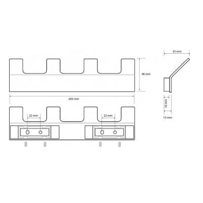 Планка BEMETA Nero 4 крючка