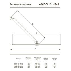 Штора на ванну VECONI Palau PL-85B 90*150 см 