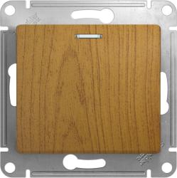 Механизм выключателя SYSTEME ELECTRIC Glossa 1 клавиша с подсветкой дуб GSL000513