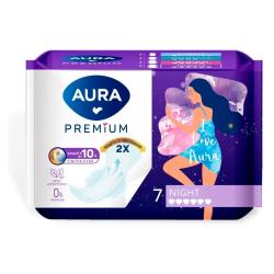 Прокладки гигиенические AURA Premium night 7 шт