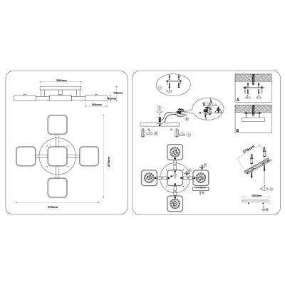 Люстра AMBRELLA Comfort FL4882/5 GR/WD Серый