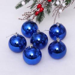 Набор шаров СЕРПАНТИН Глянец синий 6 см 201-1709