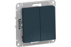 Механизм выключателя SYSTEME ELECTRIC Atlas design 2 клавиши изумруд ATN000851 