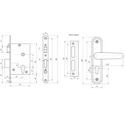 Замок врезной ЗЕНИТ ЗВ4-72.03 Медь