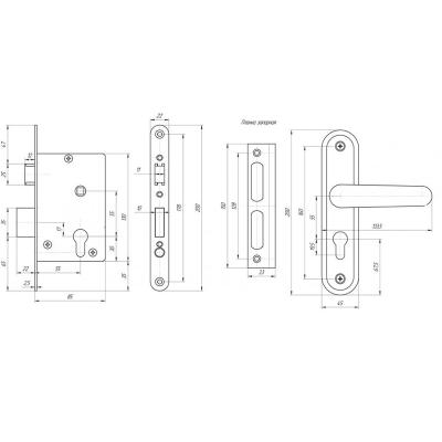 Замок врезной ЗЕНИТ ЗВ4-72.03 Медь Замок врезной ЗЕНИТ ЗВ4-72.03 Медь