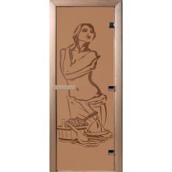 Дверь для бани DOORWOOD Искушение Бронза матовая правое 1900*800 мм