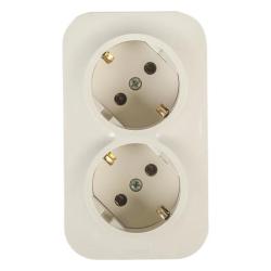 Розетка сетевая LEGRAND Quteo с заземлением двойная бежевый 782248