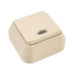 Выключатель MAKEL 1 клавиша с подсветкой кремовый 45221